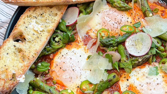 Spring Pea Shakshuka